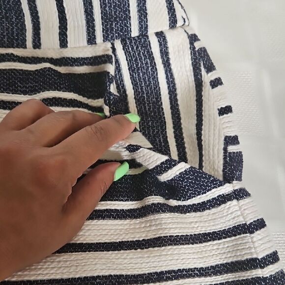 Banana Republic Navy Blue and White A-Line Mini Skirt - Picture 7 of 16